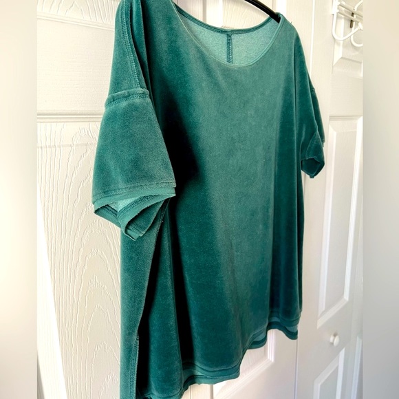 TEAL VELVET TUNIC  Size M - Picture 3 of 5